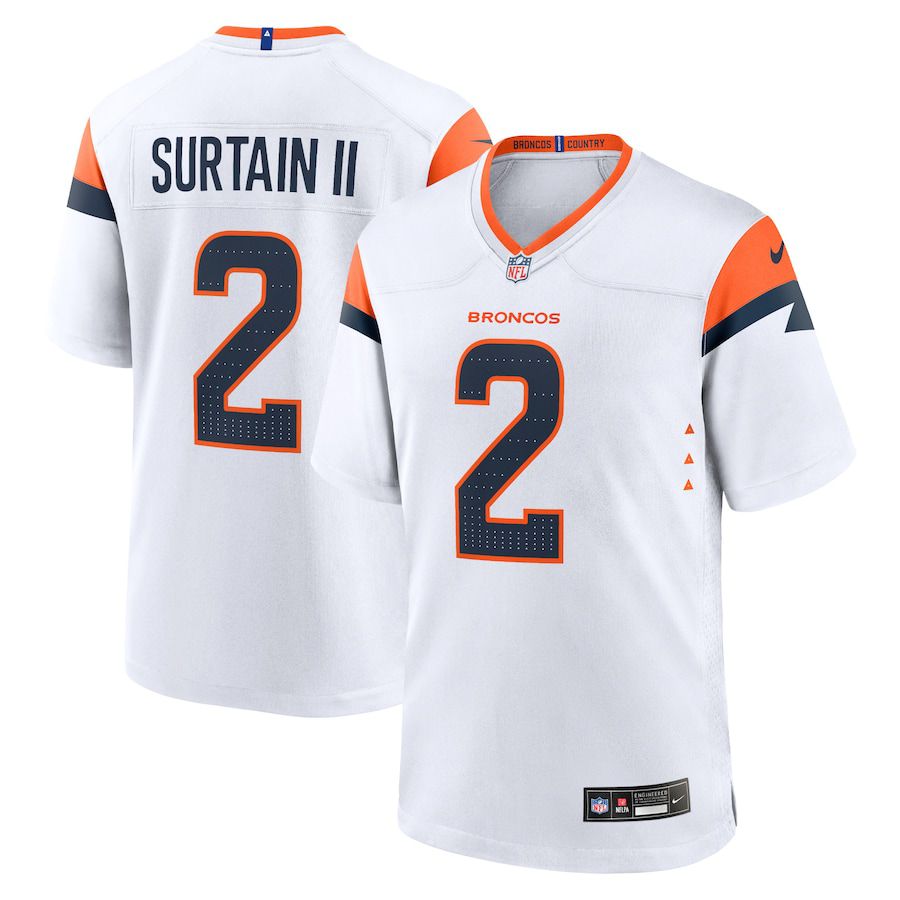 Men Denver Broncos #2 Patrick Surtain II Nike White Game NFL Jersey